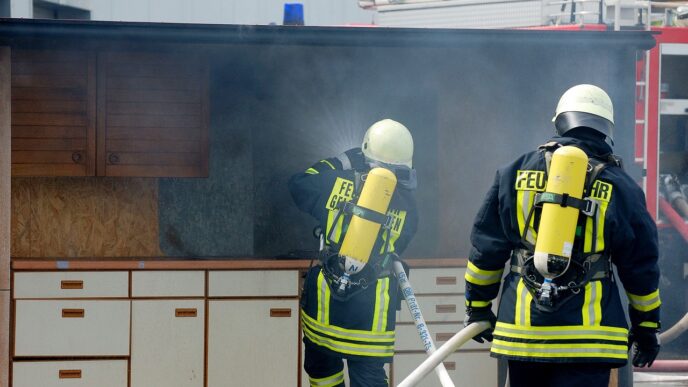 fire in kitchen