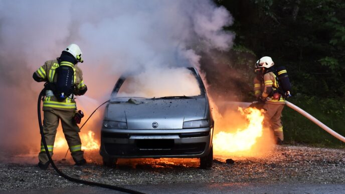 car on fire