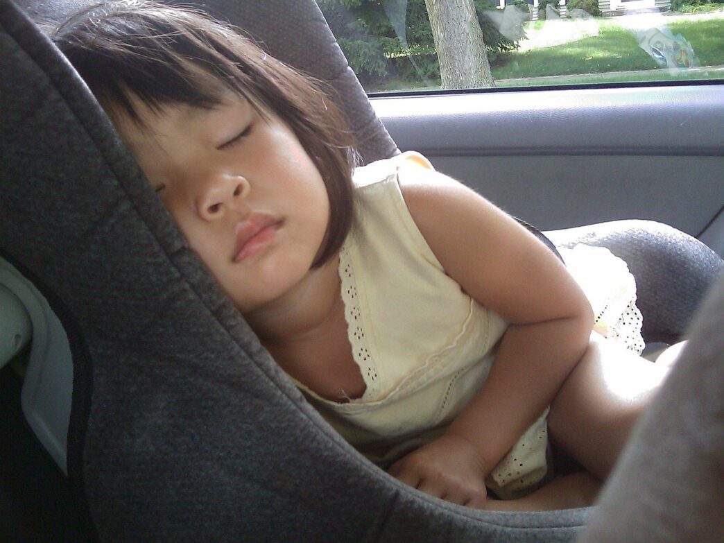 child in car